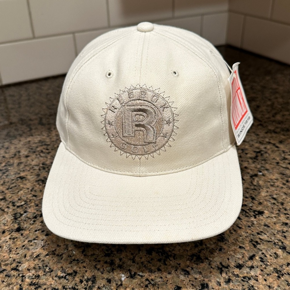 Vtg Reebok Golf American Needle Hat Strap Back Cream Cotton Deadstock New